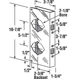 Prime-Line U 10539 Stainless Steel Lock and Door Reinforcement Plate for 1-3/4 In. Thick Doors, Stainless Steel Finish (Single Pack)