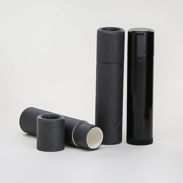 5 mL Black Kraft Paperboard Lip Balm/Salve/Cosmetic/Lotion Tubes (12)