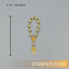 25 Pc Baptism Favors Gold Tiny Flowers Gold Plated Mini Rosaries Silver Plated Acrylic Beads Recuerditos De Bautismo Christening Favors Decenarios Decades Finger Rosaries