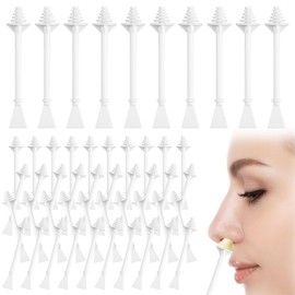 Qianyu 50 Pcs Nose Waxing Sticks Hair Waxing Applicator with Disposable Spatulas, Painless Nostril Cleaning Hair Removal Tool for Men Women Nose Ear Face
