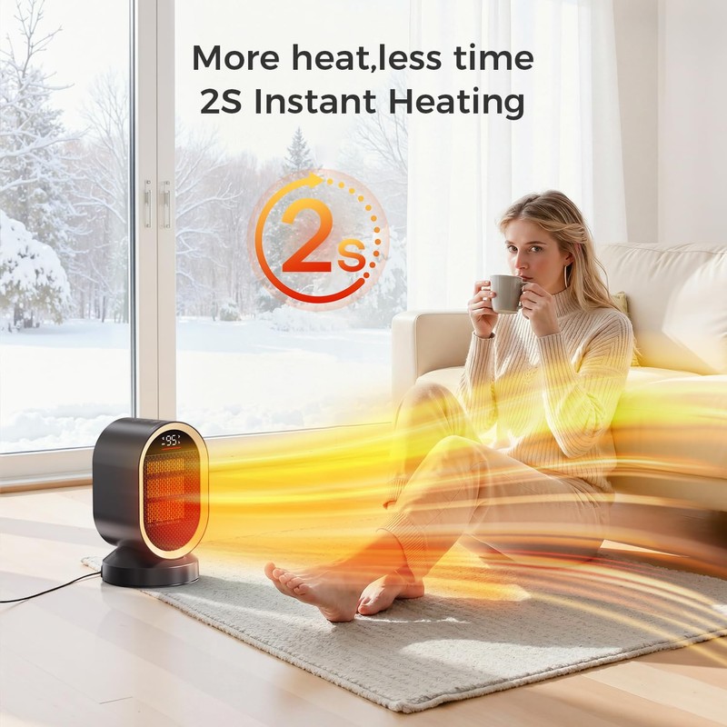 BREEZOME Space Heaters for Indoor Use, 1500W Fast Heating Ceramic