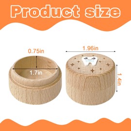 Rylaxzon Tooth Fairy Box - 3D Carved Wooden Souvenir Tooth Storage Box for Kids, Boys and Girls