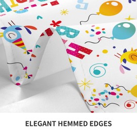 mutakin Happy Birthday Rectangle Tablecloth Washable Table Cloth 60x90 Inch Table Cover Waterproof for Decoration Kitchen Dining Room