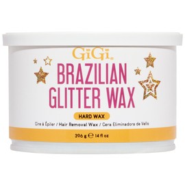 GiGi Brazilian Glitter Hard Wax – Stripless Wax for Hair Removal, Ideal for Bikini & Sensitive Areas, 14 oz