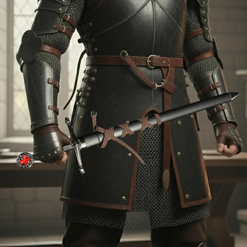 Crusader Knight Templar Short Sword Prop - Medieval Style with