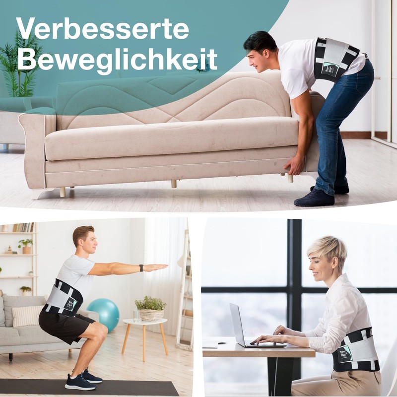 Neoprene Back Support Belt Supports Lumbar Area - Relieves Back