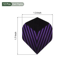 YOKIVE 12 Pcs Dart Flights, Outdoor Standard Darts Accessory Replacements Parts Spotted Style | Soft Tips Steel Tips (Black, Purple)