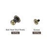 uxcell 15Sets Brass Ball Head Stud Rivets, 5mm Dia. Screw