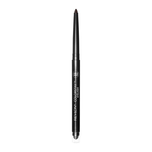 Revlon ColorStay Pencil Eyeliner with Built-in Sharpener, Waterproof, Smudgeproof, Longwearing Eye Makeup with Ultra-Fine Tip, 202 Black Brown , 0.01 oz