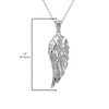 Sideways Crosses Textured 925 Sterling Silver Angel Wing Pendant Necklace