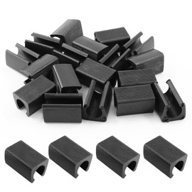 Qjaiune 40PCS Furniture Feet Protectors - 14mm Non-Slip Plastic Cap Leg Tips, Oblong Chair Leg Caps, Patio Chair Feet Covers (Black)