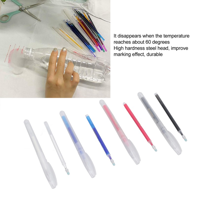 100Pcs Heat Erase Pens Erasable Smoother Writing Various Colors Fabric