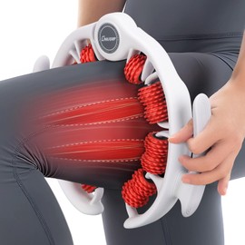 Leg Roller Cellulite Massager, 360° Massage Roller Legs with Handle, 14 Rolls Anti Cellulite Thigh, Leg Massage Roller for Lipedema, Lymphatic Drainage, Circular Leg Clamp Massage Manual