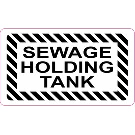 StickerTalk Sewage Holding Tank Vinyl Sticker, 3.5 inches by 2 inches