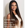 Julia Hair V Part Yaki Glueless Human Hair Wig Seamless