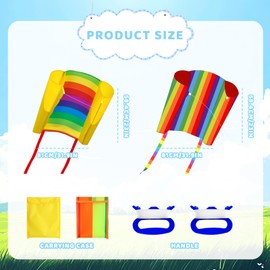 Dwafill Children's Kite, Pack of 2 Kite with 200 m Kite Lead, Autumn Kite, Beach Kite, Suitable for Park, Parent-Child Interaction, Children's Toy Outdoor (Colour)