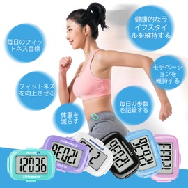 AVTREK Clip-on Pedometer with Time Display, LED Backlight, Ideal for Walking and Running, Large Screen, Large Digital Display