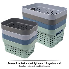 com-four® 5-Piece Storage Basket Set - Decorative Baskets - Plastic Boxes for Cosmetics, Toys and Household Products - Stackable Organisers [Selection Varies] (Mix - 5 Pieces)