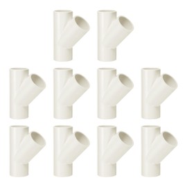 sourcing map 15 Pcs PVC Fitting, 3 Way 45 Degree 1" 0.98" PVC Connectors PVC Elbow PVC Pipe Fittings PVC Coupling PVC Furniture Corner Connector for DIY Garden Support Structure, White