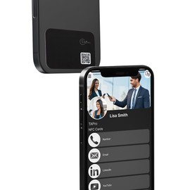TAPro Digital Business Card Mini Tap to Share-NFC with QR Code-Custom Network Card (Black)