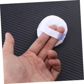 Minkissy Professional Pure Cotton Round Makeup Powder Puff 5 Pcs Soft Fluffy Powder Puff Silk Ribbon