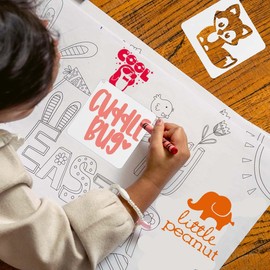 KFDDRN Pack of 22 Baby Stencils, Baby Theme Colouring Templates, Reusable Baby Shower Stencils for Painting, Stencils for Fabric Painting, Baby Shower for Baby Onesies, Bib, Body Bag, Shirt, Shoes