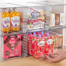 Black Friday Special: Vtopmart Stackable Clear Acrylic Storage Drawers (2-8 Pack) – Easy Assembly Organizers for Bathroom, Kitchen, Cabinet, Closet, Makeup, and Pantry with Silicone Insert for Pets