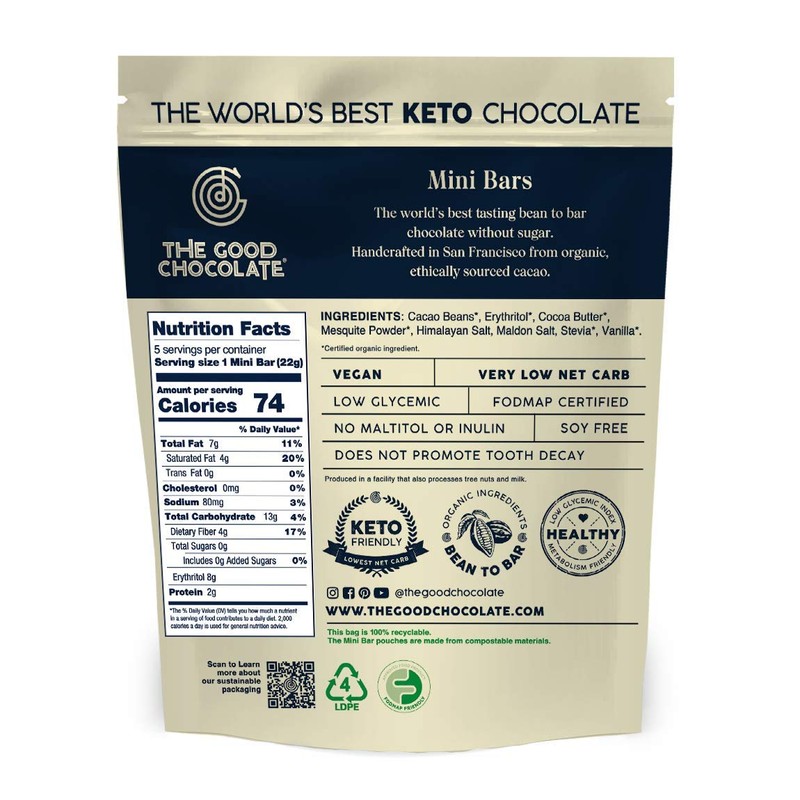 The Good Chocolate - Himalayan Salt Keto Chocolate Mini Bars,