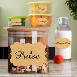 500 PCS Sticker Labels for Jars,Bottles,Canning Jars Lids Sticker Label,Self-Adhesive Labels for Mason Jars, Food containers, Blank Gift Tags (Kraft 2x1.2)