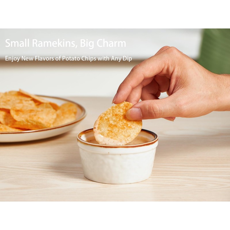 ONEMORE 12 oz Ramekins Oven Safe - Set of 6