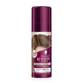 Schwarzkopf Keratin Color Root Temporary Hair Color Spray, Light Brown - Salon Inspired Temporary Hair Dye, for up 100% Gray Coverage and Thicker Looking Roots, Ammonia free