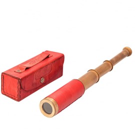 Vintage Brass Spyglass Telescope 16" – Dollond London 1920 Nautical Scope with Leather Wrap & Case | Functional Antique Marine Decor & Collector Gift