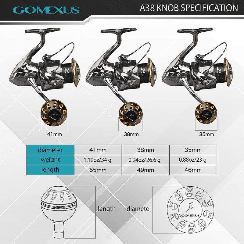 GOMEXUS Fishing Power Knob Compatible for Shimano Daiwa Spinning Reels,