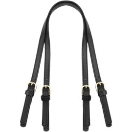 Bamboopack 2PCS PU Leather Shoulder Bag Strap Replacement Adjustable Handbags Belt DIY Shoulder Bag Accessories Straps with Adjustable Buckle for Bag Handbag Handle Bag, Black