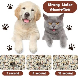 Dog Food Mats for Floors Waterproof, Dog Cat Water Bowl Mats Pet Feeding Absorbent Mat Dog Cat Pet Placemats for Food and Water Beige 24 * 32 inch
