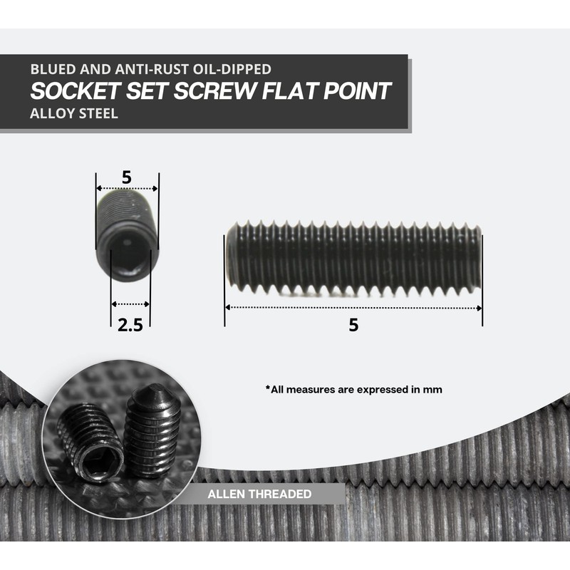 DOJA Industrial | Grub Screws | M5 x 5 mm
