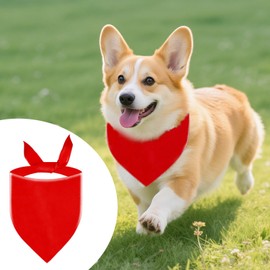 Uoiispet Blank Red Dog Bandanas, DIY Plain Dog Bandana Solid Scarf for Medium Dogs Birthday/Party Fun Pet Idea Gift