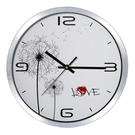 VECELO 12 inch Silver Wall Clock Silent Non-Ticking, for Living Room, Kitchen, Bedroom