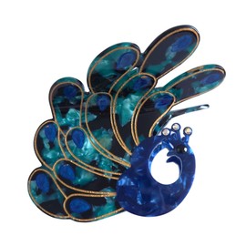 Fancy Peacock Hair Clip,Novelty Acetate Claw Clips,Small Hair Clips for Women,Funny Hair Clips,Green