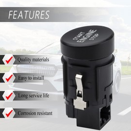 ZEALfx Start Stop Switch Push Button Ignition Start Button Suitable for Sko-da Enyaq Karoq Octavia Scala Superb 3V0905217A WHS Motor Switch