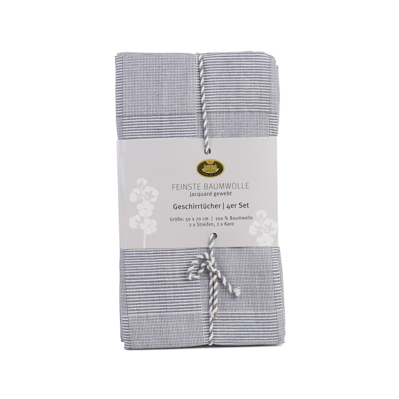 Gözze - Tea Towel Set, 4 Pieces, 100% Cotton Jacquard
