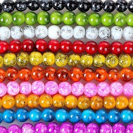 RUBYCA Round Crystal Glass Beads for Jewelry Making, Supplies for Adults Necklace Bracelet Earrings Crafts (2 Strands, 4mm, Mix Colors)