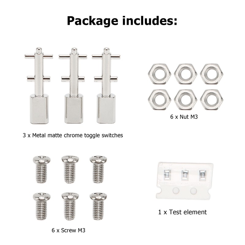 3pcs Toggle Switch Matte Chrome Coating Heavy Duty Toggle Flick