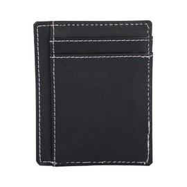 RFID Blocking Slim Front Pocket Designer Leather Wallet for Men Mini Credit Card Holder Case (Black)
