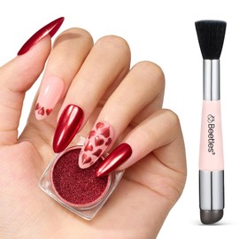 Beetles Red Chrome Nail Powder Metallic Mirror Effect Nail Chrome Powder Mermaid Glitter Red Gel Polish Nail Art DIY Decoration Gift for Women