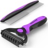 Docrok Pet Grooming Brush and Metal Comb Combo - Undercoat
