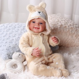 BABESIDE Lifelike Reborn Baby Dolls Boy – 20 Inch Bear Outfit Realistic Baby Doll Poseable Soft Body Real Life Baby Dolls with Accessories for 3+ Year Old Girls Gifts, Pretend Play, Collection