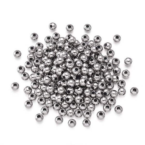 MegaPet - 1000 abalorio espaciadoras de metal de 4 mm,