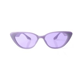 FIMOSON Cat Eye Sunglasses for Women Men, Trendy Retro Narrow Chic Style Designer Sun Glasses UV400 Protection, Purple/Purple, TYW001-4