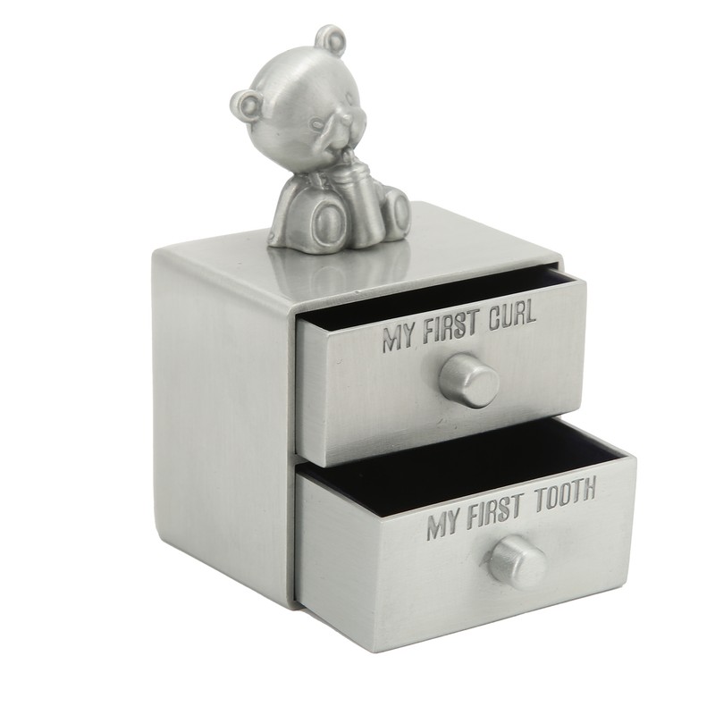 Tooth Box Metal Cute BearShape Storage Case with 2 Drawers